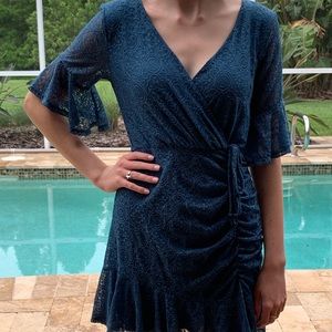 Turquoise lace dress